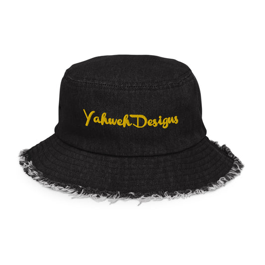 YDxistressed denim bucket hat