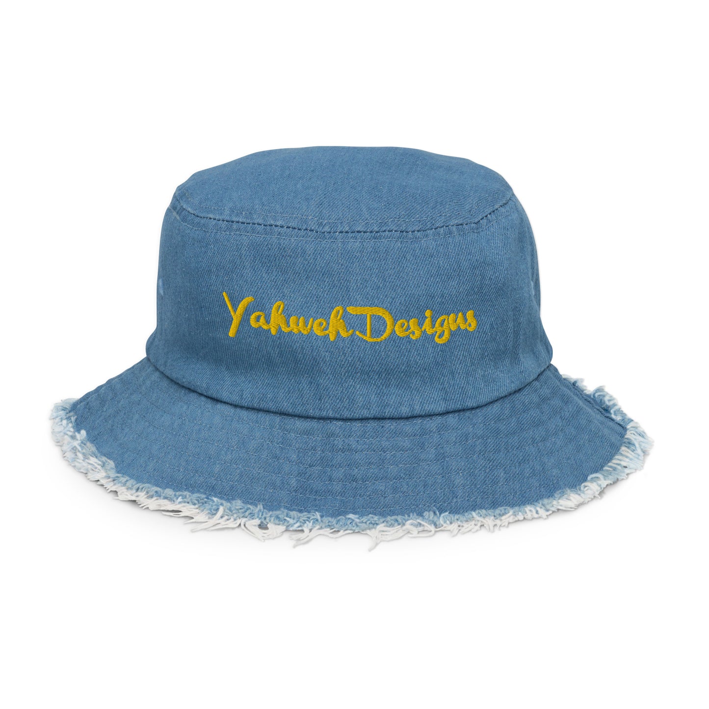 YDxistressed denim bucket hat